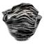 Black & White Wavy Glass Bowl, 7"