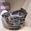 Black & White Wavy Glass Bowl, 7"
