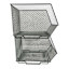 2-Piece Square Silver Metal Pantry Organizer, Small