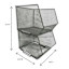 2-Piece Square Silver Metal Pantry Organizer, Small