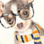 Dog with Scarf Canvas Wall Art, 18x24