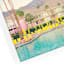 Glass Framed Pool with Palm Trees Framed Print Canvas Wall Art, 16x24