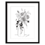 Glass Framed Floral Print Wall Art, 17x21