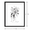 Glass Framed Floral Print Wall Art, 17x21
