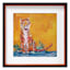Glass Framed Tiger Print Wall Art, 17"