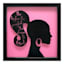 Glass Framed Ponytail Silhouette Wall Art, 13"