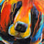 Paint Drip Black Bear Canvas Wall Art, 22"