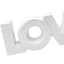 White Ceramic Love Tabletop Sign, 8"