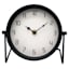 Black Metal Table Clock, 6.5"