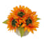 Orange Sunflower Arrangement in Pot,11"