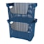 Crossover Weave Stackable Storage Basket, Navy Blue
