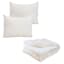 Honeybloom 3-Piece Light Brown Striped Comforter Set, Full/Queen