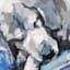 Blue Sleeping Dog Canvas Wall Art, 30"