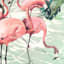 Providence Glass Framed Flamingos Print Wall Art, 30"