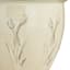 Beige Carved Ceramic Outdoor Planter, Medium
