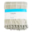 Sage Green Windowpane Fringe Throw Throw Blanket, 50x60