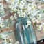 Blossoms in Mason Jar Embellished Canvas Wall Art, 36x24