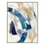 Indigo Crescent II Framed Embellished Abstract Canvas Wall Art, 31x41