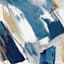 Indigo Crescent II Framed Embellished Abstract Canvas Wall Art, 31x41