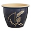 Dark Blue Carved Ceramic Outdoor Planter, Large