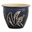 Dark Blue Carved Ceramic Outdoor Planter, Small