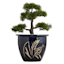 Dark Blue Carved Ceramic Outdoor Planter, Small