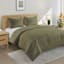 Crosby St. 2-Piece Olive Green Washed Cotton Waffle Comforter Set, Twin/Twin XL