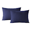 Crosby St. 3-Piece Navy Blue Washed Cotton Waffle Comforter Set, Full/Queen