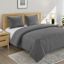 Crosby St. 3-Piece Grey Washed Cotton Waffle Duvet Set, King