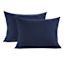 Crosby St. 3-Piece Navy Blue Washed Cotton Waffle Duvet Set, King