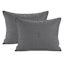 Crosby St. 3-Piece Grey Washed Waffle Cotton Quilt Set, Full/Queen