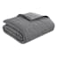 Crosby St. 3-Piece Grey Washed Waffle Cotton Quilt Set, Full/Queen