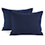 Crosby St. 3-Piece Navy Blue Washed Waffle Cotton Quilt Set, King