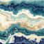 Teal & Indigo Agate Framed Canvas Wall Art, 54x24