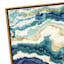 Teal & Indigo Agate Framed Canvas Wall Art, 54x24