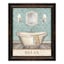 Glass Framed Relax Bathtub Wall Art, 9x11