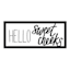 Glass Framed Hello Sweet Cheeks Bathroom Wall Art, 8x20