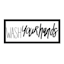 Glass Framed Wash Your Hands Bathroom Wall Art, 8x20