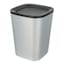 Silver Swing Trash Can with Black Top, 5l