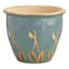 Ocean Blue Carved Ceramic Outdoor Planter, Medium