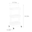 3-Tier Rolling Storage Cart, White