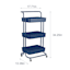 3-Tier Rolling Storage Cart, Blue