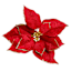 Classic Christmas Dark Red with Gold Glitter Poinsettia Clip Ornament, 8"