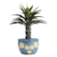 Blue & Yellow Pansies Clay Outdoor Planter, Large