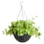 Black Faux Woven Hanging Basket, Large