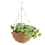 Natural Faux Woven Hanging Basket, Large