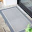 (E515) Fifer Navy Border Outdoor Accent Rug, 26x45