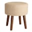 Emmy Stool with Dark Wooden Legs, Brown