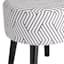 Emmy Stool with Black Wooden Legs, Black Lines