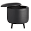 Crosby St. Andre Storage Ottoman, Black